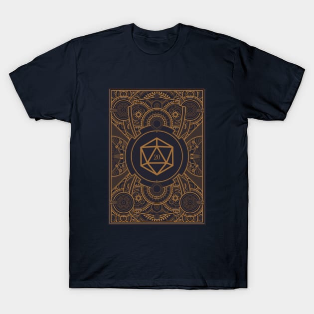 D20 Dice Steampunk Mech T-Shirt by dungeonarmory